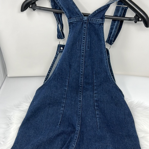 COURTSHOP DENIM OVERALL SHORTS SIZE WOMEN XS - Picture 7 of 8